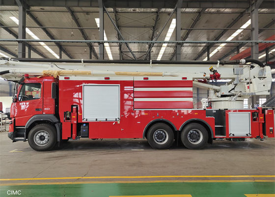 4000L Foam & 18550L Water Water Tower Ladder Fire Truck 6×4 Driving