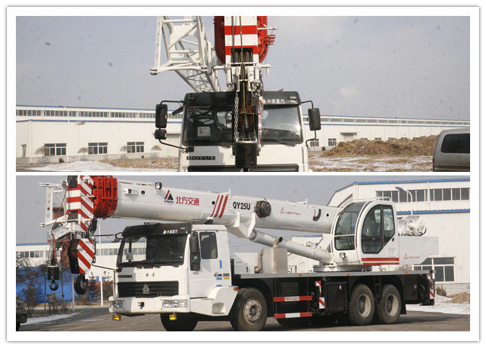 199kw Hydraulic Truck Crane 25t 70km / H With 6.1m Outrigger Horizontal Span