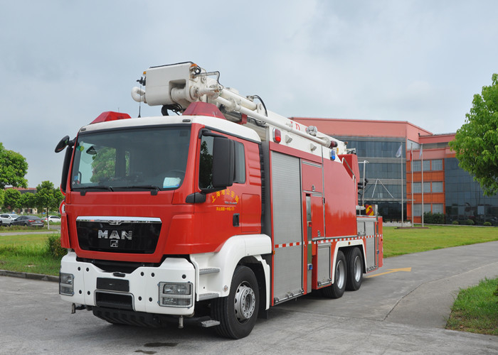 MAN 6x4 Drive Water Tower Fire Fighting Truck 32 Meters for High Buildings