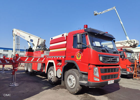 6×4 het drijven van Enige de Brandvrachtwagen van de Cabine Hydraulische Brandweerladder met volmacht z.o.z.