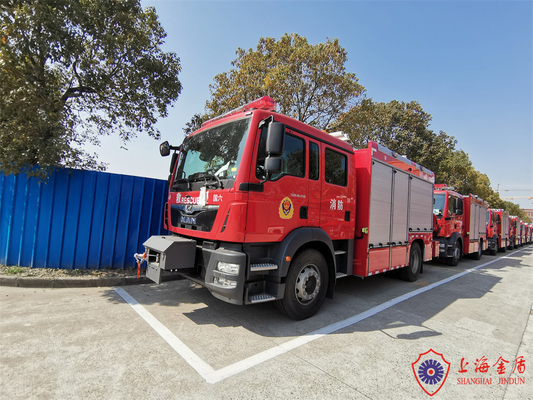 Van de de Aandrijvings213kw Noodsituatie van MENSENchassis 4x2 de Reddings Brandbestrijdingsvoertuig met Kraan